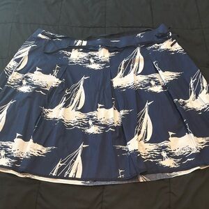 Talbots Nautical Print Blue Skirt